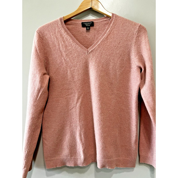 Charter Club Luxury 100% Cashmere Dusty Pink Long Sleeve Sweater Size L - Picture 1 of 4